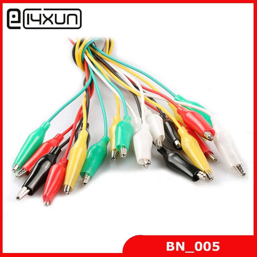 

10pcs Line length 50cm Crocodile clip number 35mm Double-ended Crocodile Clips Cable Alligator Clips Wire testing wire