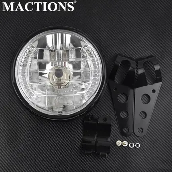 

Universal Motorcycle 7'' Headlight LED Turn Signal Light w/ Mount Bracket Black For Harley Bikes Curiser Chopper