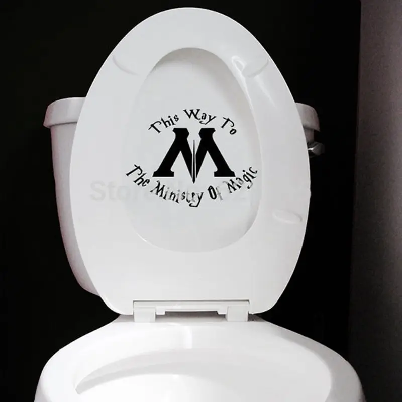 "Ministry of Magic This Way" Wall Decals Potter Quotes Vinyl Wall Sticker Home Toilet Seat Decor wall stickers,toilet stickers