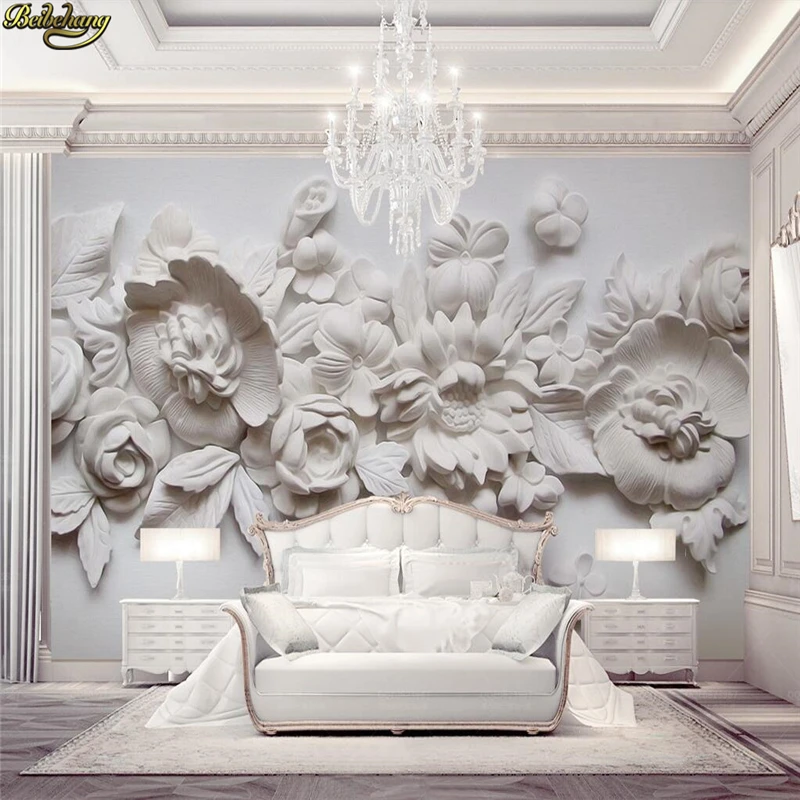 

beibehang Custom photo 3d wallpaper mural 3d exquisite painting style European plaster carved wall papel de parede wall paper