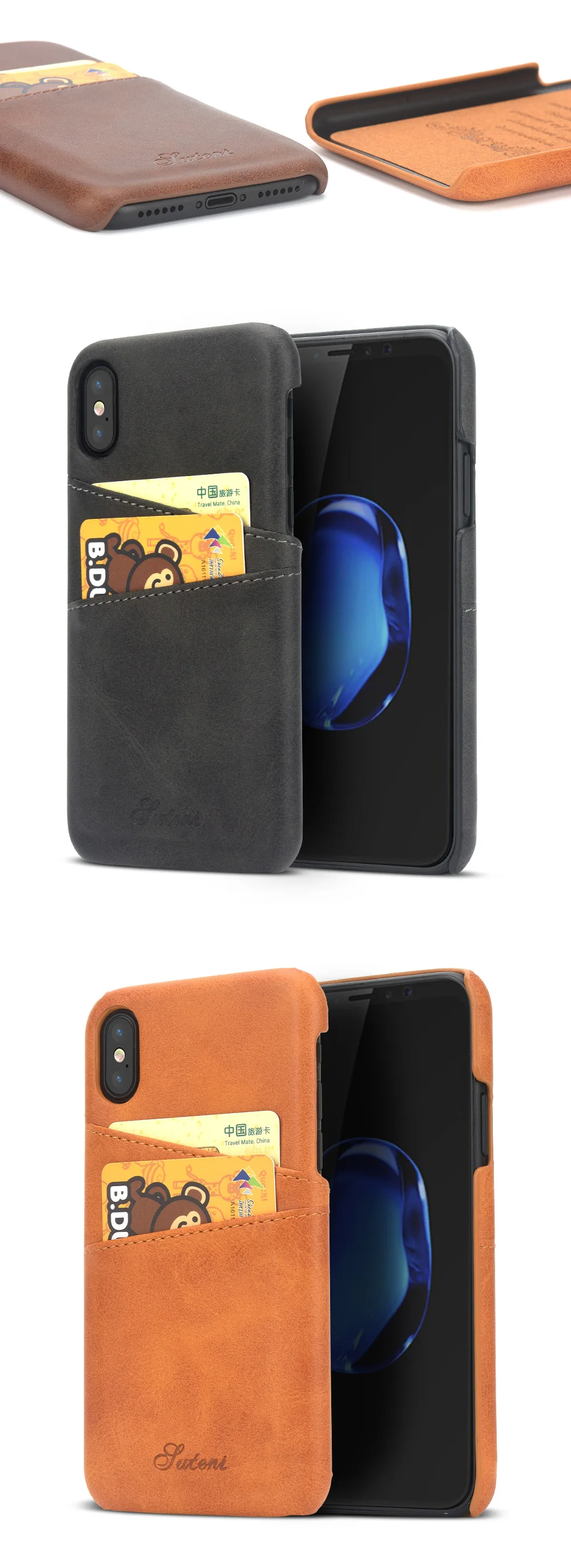 iphone case with card holder KEYSION Ốp Lưng Điện Thoại Cho iPhone X Bao Da Ví Cầm Tay Cao Cấp Khe Cắm Thẻ Lưng Capa Cho iPhone X Trường Hợp Fundas Cho iPhone 10 gucci phone case