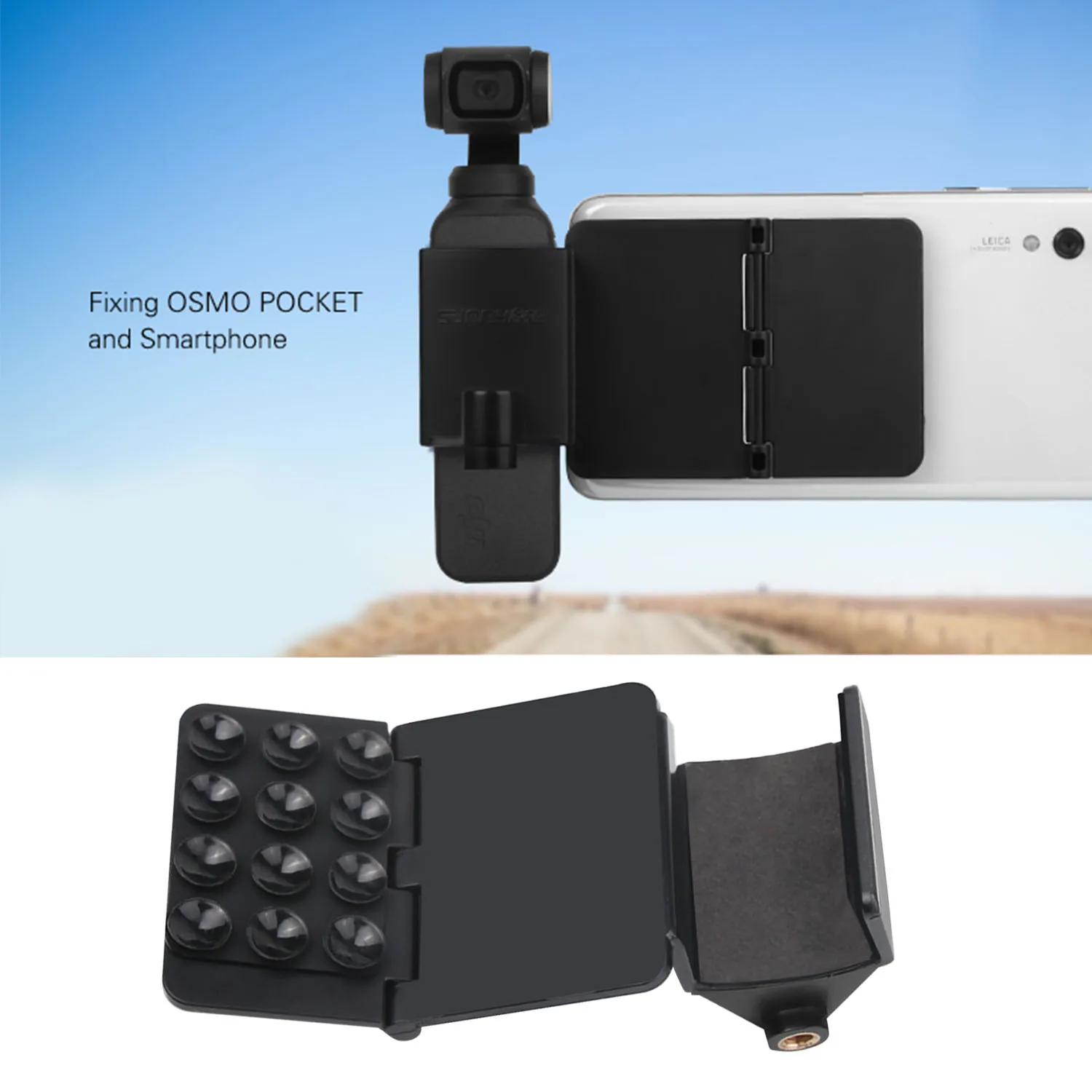 

SUNNYLIFE Foldable Suction Cup Phone Holder Stand Bracket Tripod Extender Stick Accessories for DJI Osmo Pocket Handheld Gimbal
