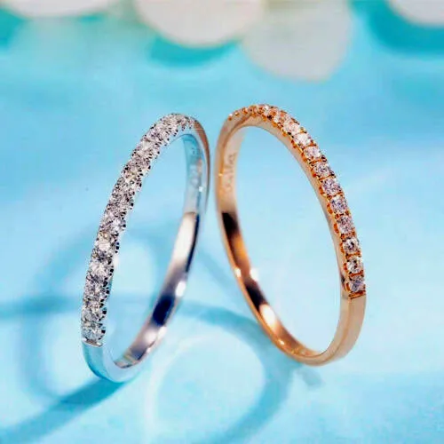 LEEKER Крошечный кристалл один рядные кольца для Для женщин Роза цвета: золотистый, серебристый Цвет для невесты, для свадьбы, помолвки кольца ювелирные изделия 041 LK9