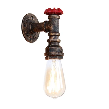 

Vintage wall lamp Steam punk Loft iron rust Water pipe wall lights retro E27 LED sconce lights for living room bedroom Fixture