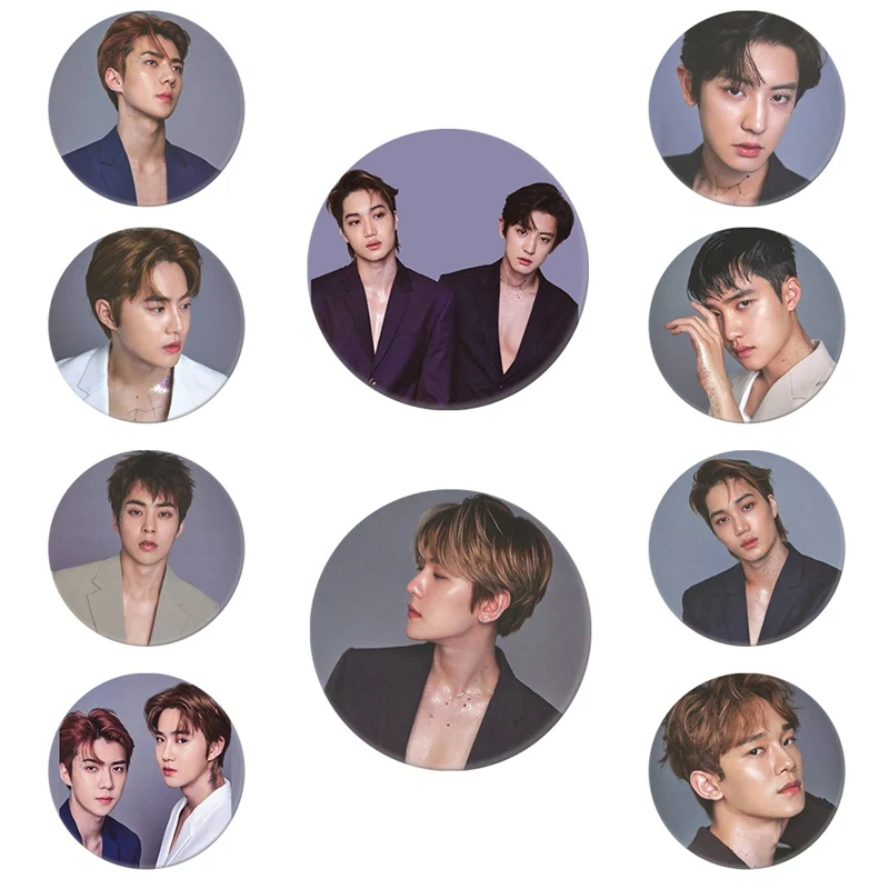 

Korea KPOP EXO 5th Album LOVE SHOT Brooch Button Badge Accessories For Clothes Hat Backpack Decoration