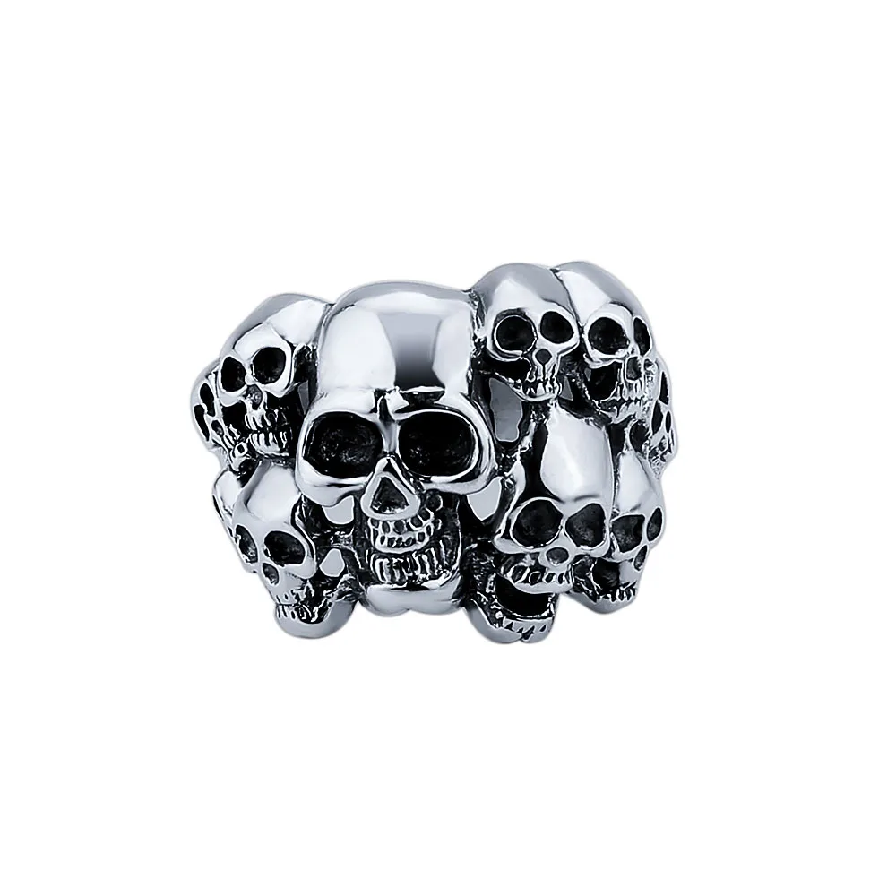 V. YA 925 пробы Серебряные Кольца Череп Новая мода скелет S925 твердое кольцо из стерлингового серебра для женщин и мужчин ювелирные изделия