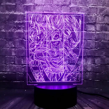 

New Wukong Dragon Ball Series Saiyan Cartoon 3D Acrylic LED Bedroom Decor Table Night Light Holiday Party Supply Lava Kid toy