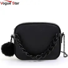 Vogue star 2017 marke handtaschen frauen umhängetasche designer plüsch ball kette leder tasche kleine crossbody taschen für frauen ls595