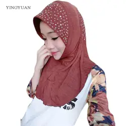 TJ002 удобные Кружево мусульманское Hijab мода лоскутное мусульманских пашмины showl шарфы