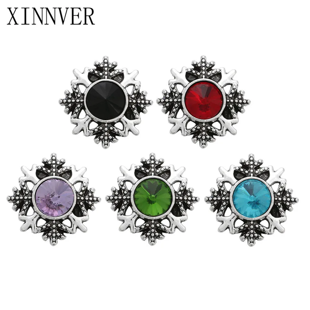 

10pcs DIY 18mm Snowflake Snap Button Interchangeable Jewelry Accessory Can Move Replaceable Button Snap Jewelry For Bracelet