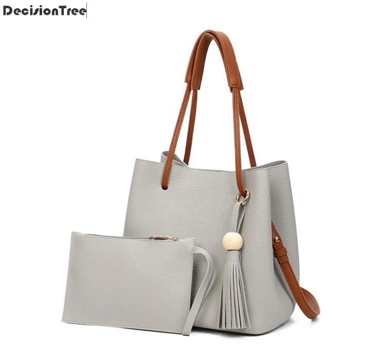 High Capacity Women PU Leather font b Drawstring b font Bucket font b Bag b font