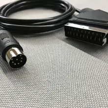 Black 1 8M 6FT EU version V pin Scart RGB AV Cables For Sega Megadrive Pal