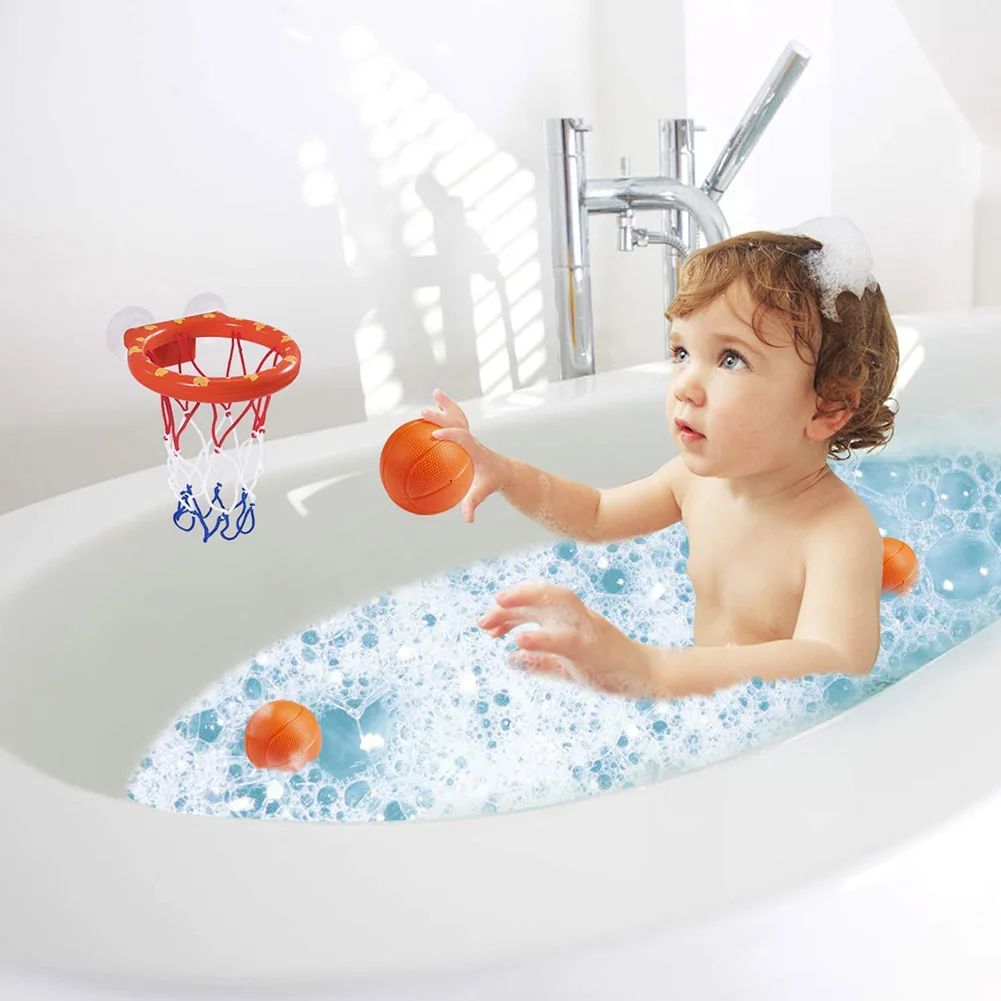 1 Set Bath Toy Basketball Hoop Suction Cup Mini Gift for Baby Kids