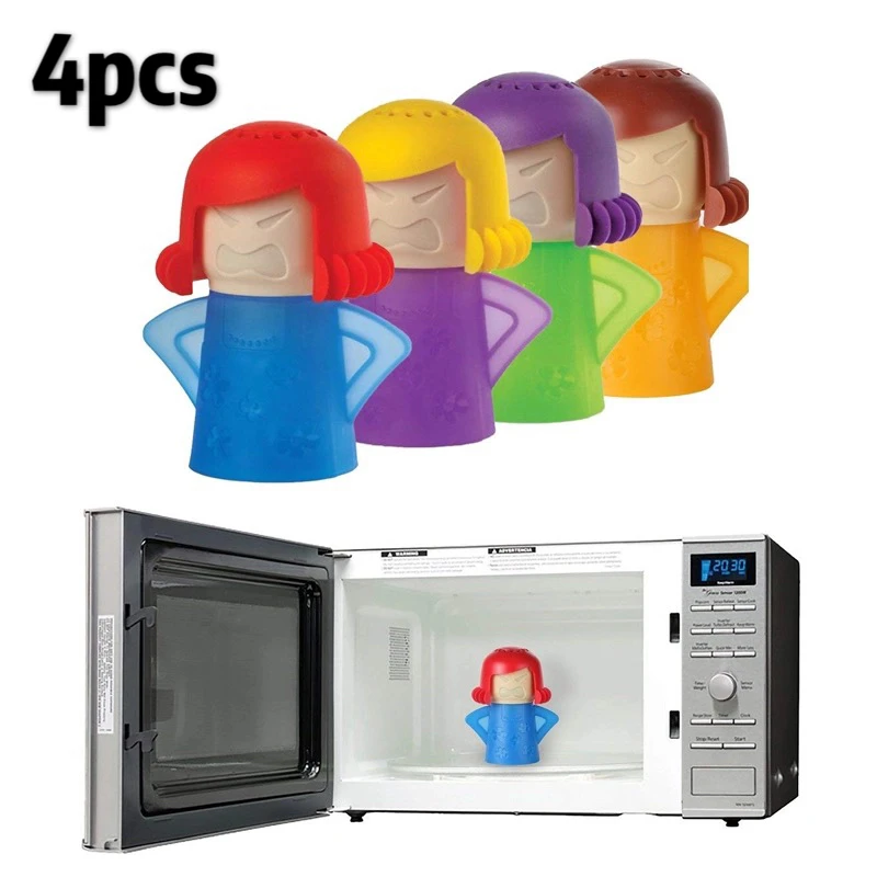 

4PC best selling products Angry Mama Microwave oven Steam Cleaner Refrigerator keep clean Kitchen cleaning tools Easily Cleans