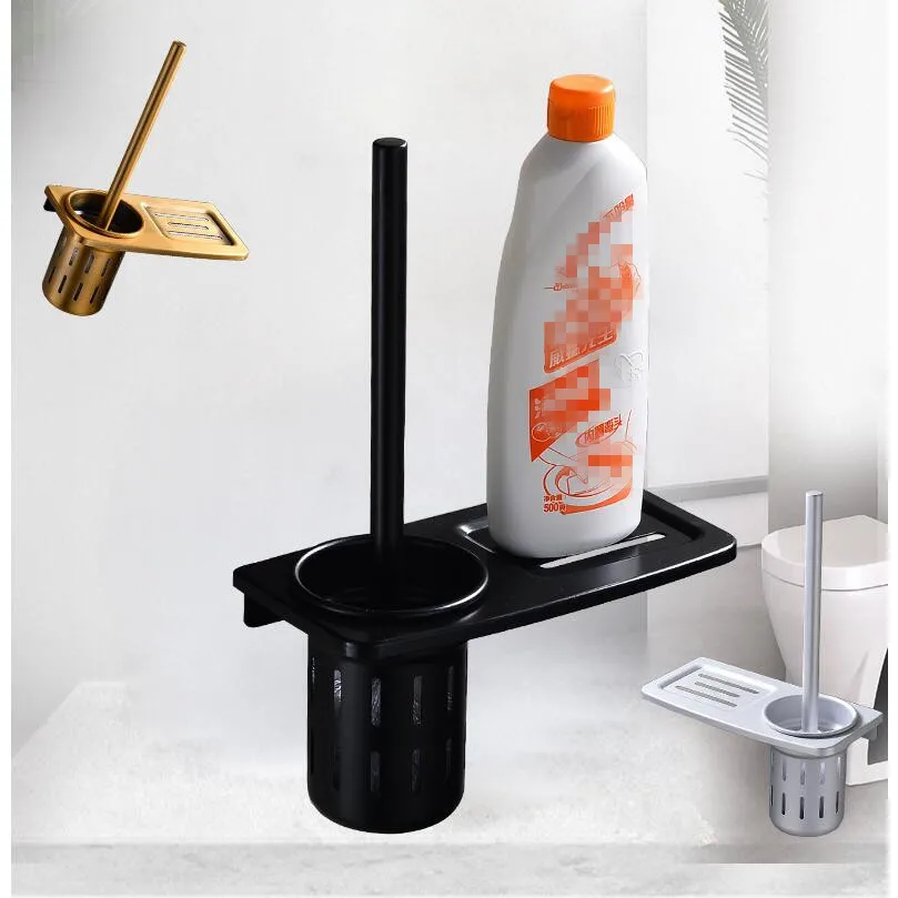 

New creative space aluminum toilet brush set bathroom multi-function toilet brush cleaning brush