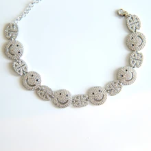 Новейший браслет с улыбающимся лицом, счастливый женский браслет, золотой цвет, регулируемая длина, браслеты-цепочки для женщин, вечерние ювелирные изделия для свадьбы