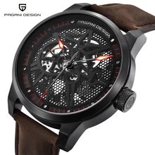 PAGANI DESIGN Men’s Classic Mechanical Watches Waterproof Genuine Leather Famous Top Brand Luxury Hollow Automatic Watch/PD-1625