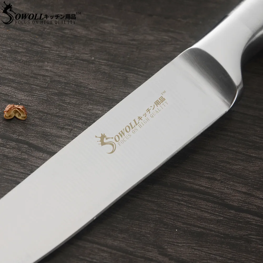 SOWOLL 2 шт 7Cr17mov набор кухонных ножей из нержавеющей стали 3,5 дюймов для очистки овощей+ 5 дюймов Универсальный нож Прочный острый нож инструмент