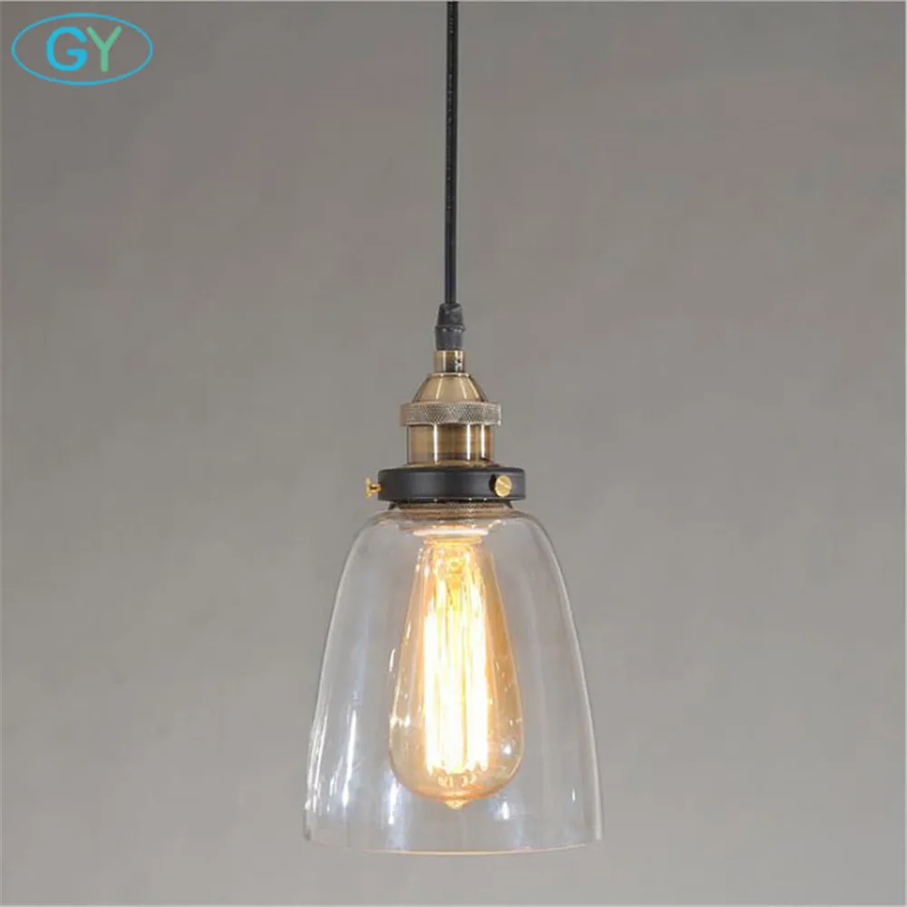 AC100 240V Kaca Bening Pendant Light 