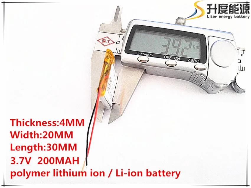

[SD] 3.7V 200mAH 402030 Polymer lithium ion / Li-ion battery for TOY,POWER BANK,GPS,mp3,mp4,cell phone,speaker