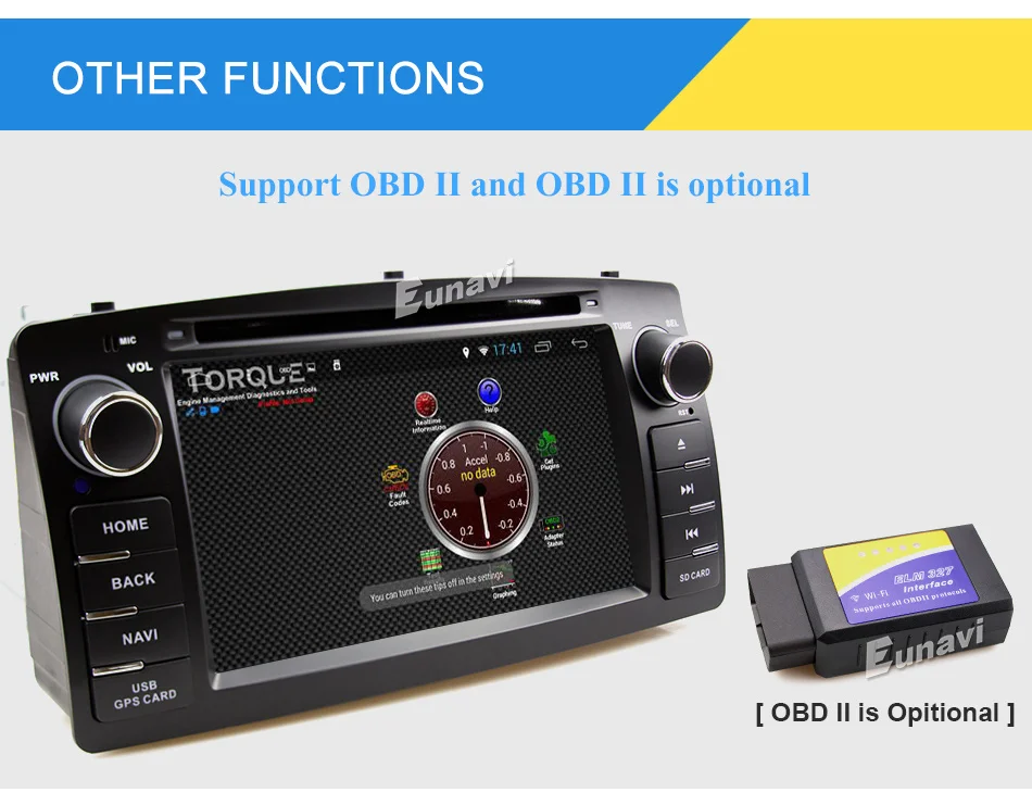 Discount Eunavi 2 Din Car DVD For Toyota Corolla E120 BYD F3 Android 8.1 Quad core RAM 2G 2Din Car DVD stereo GPS with touch screen WIFI 16