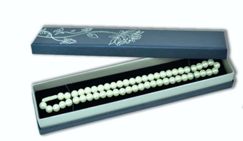 

2015 Hot Wholesale Jewelry Boxes 5*22.5*3.5cm 12 pcs/lot Flower Hat Box Necklace Bule Gift Boxes Black Velvet Necklace Boxes