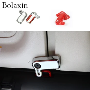 

Bolaxin 4PCS ABS Chrome Interior Accessories Inner Car Roof Dome Handle Cover Trim For Jeep Wrangler 2007-2015 (Silver& Red)