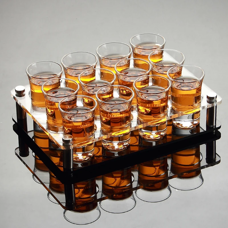 

12 Pcs Drop Shot Glass Set With Cup Holder Shelf Liquor White Spirit Firewater Bomber Rainbow Cocktail Pausse Cafe Glasses Bar