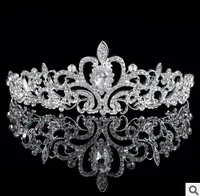 2015 Hot Elegant  Rhinestone Crystal Crown Wedding Prom Headbands Silver Crown Bridal Accessories