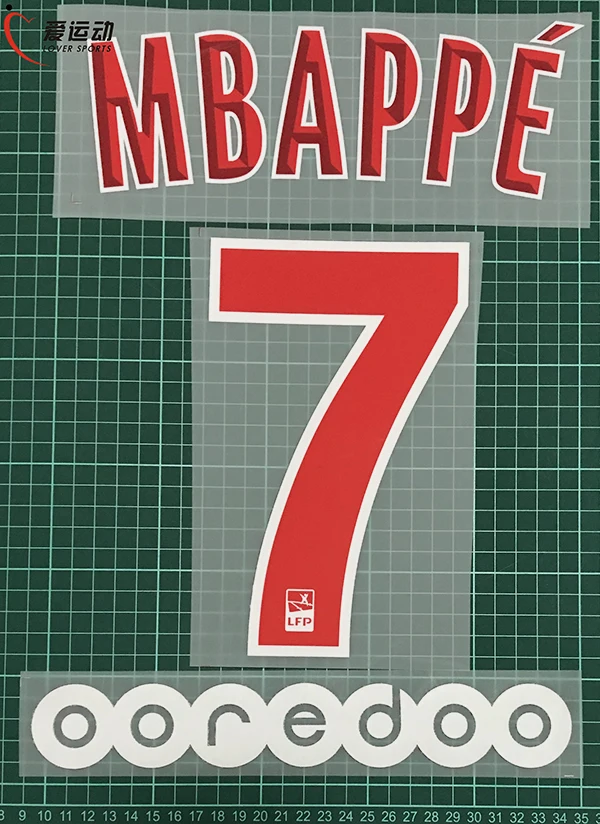 19 ПСЖ дома MBAPPE#7 наименование комплект+ Лига 1 Чемпион патч+ OOREDOO Париж MBAPPE#7 nameset