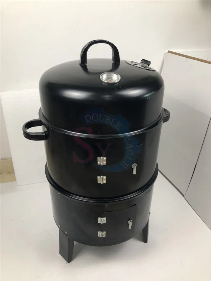 Pieghevole per esterni cilindrico nero griglia a carbone/Tre in un barile  del carbone di legna fumatore forno/forno di Ferro fumoso - AliExpress Home  Appliances