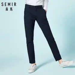 SEMIR для мужчин хлопок мужские брюки Чинос Чино брюки для девочек в обтягивающие классические прямые брюки с косыми карманами Молния Fly