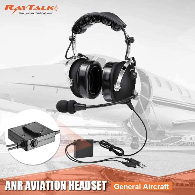Heavy duty Noise cancelling ANR aviation headset PH 100AC poilt headset with mic Free shipping