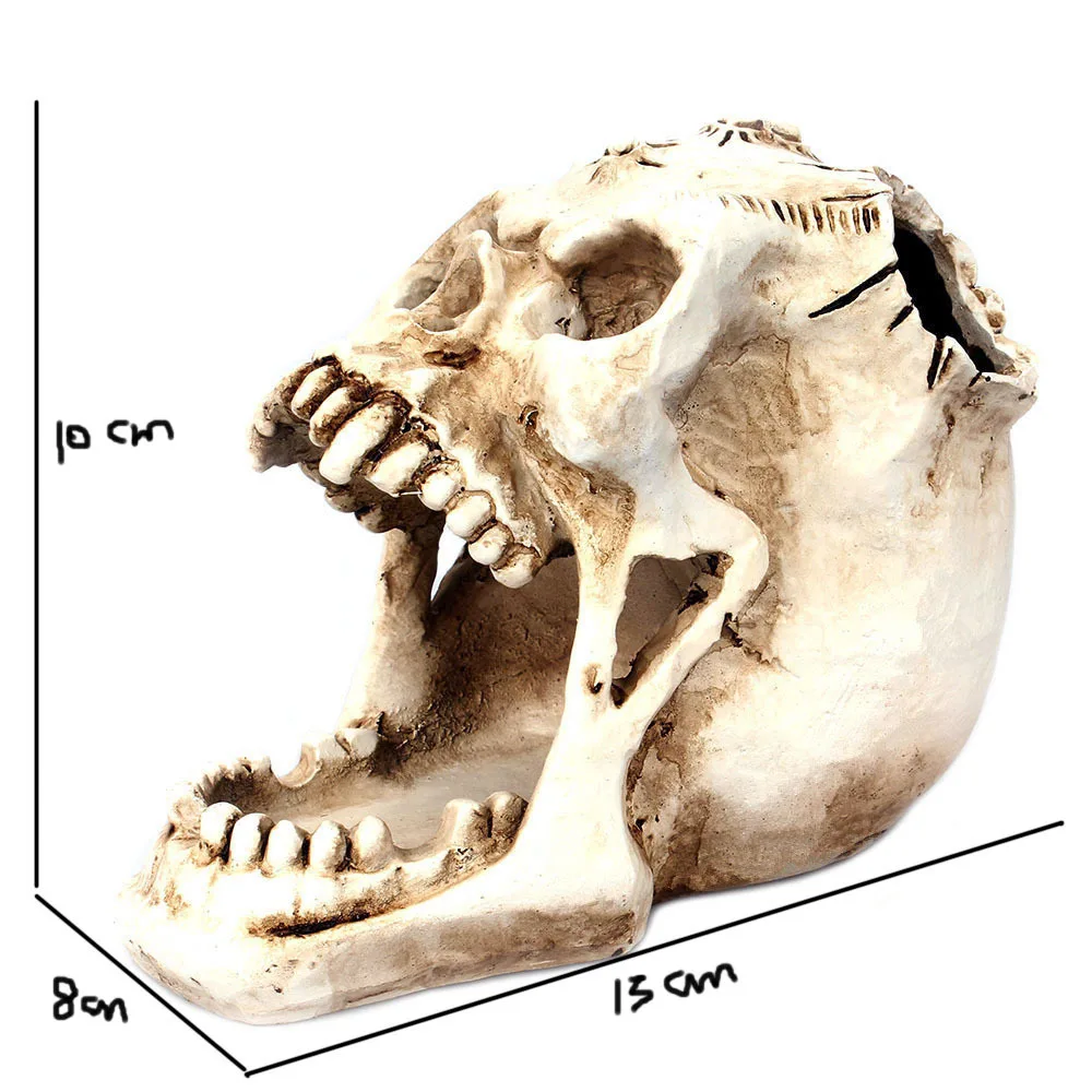Творческий страшно череп подставка для ручек, для хранения коробка Смола Статуи Офис Настольный Декор подарок на Хэллоуин вечерние украшения дропшиппинг