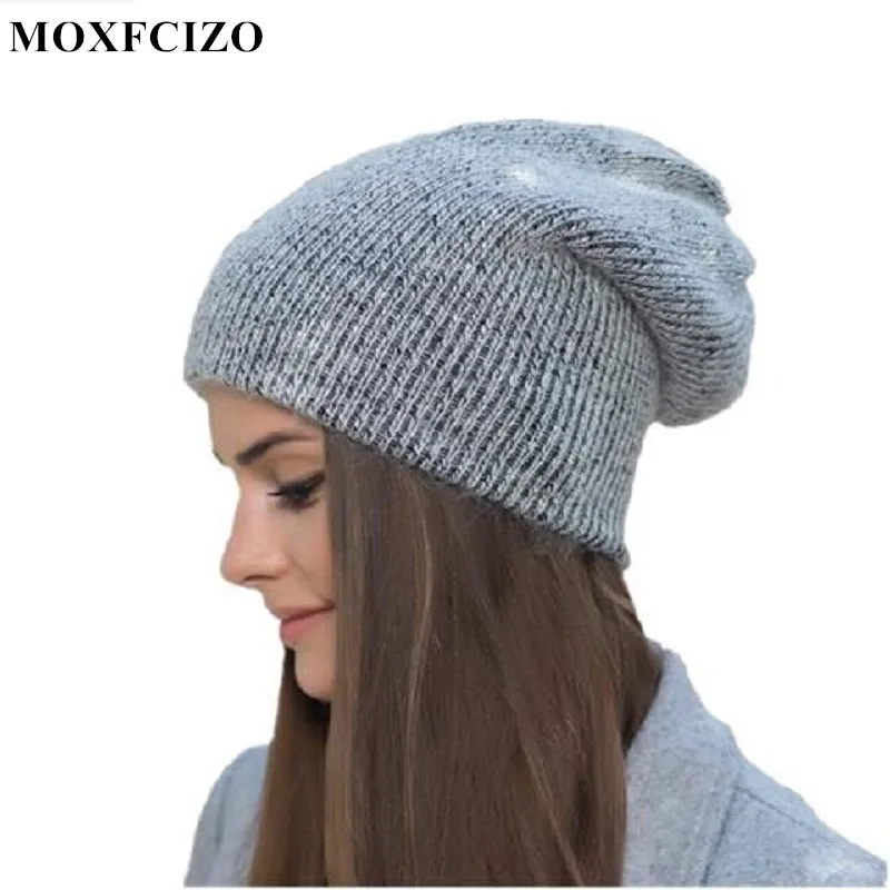 

CC Cap lady winter fashion hat blended knitted female hat Women Skullies Beanies outdoor leisure warm hat fashion ladies Gray
