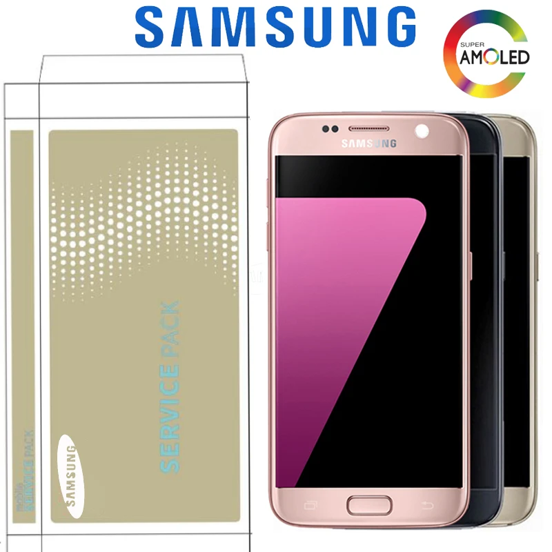 

Original 5.1'' For Samsung Galaxy S7 G930 G930F G930FD LCD SUPER AMOLED Display Touch Screen Digitizer Assembly Replacement