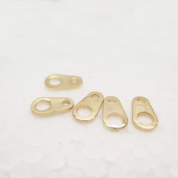 

K color Gold color smooth double holes connector chain end Beads for making DIY Jewelry accessories 6*3.5mm 100pcs