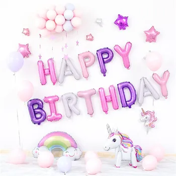 

Birthday Party Decoration Unicorn Cartoon Pony Macaron Balloon Set DIY Baby Shower Happy Birthday Party Supplies PSC116