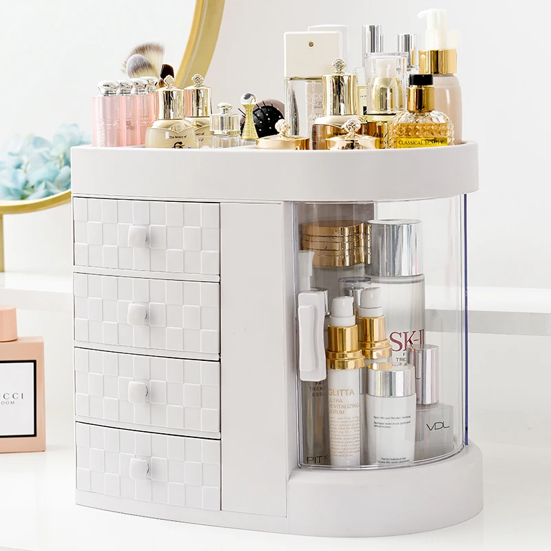  New Recommend Plastic Drawer Luxury Cosmetic Storage Box Bedroom Dressing Table Makeup Organizer Le - 32968431791