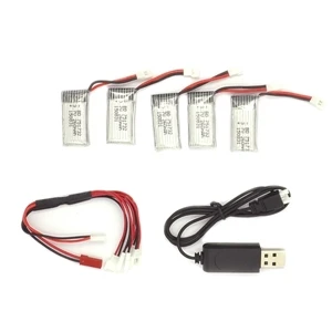5 PCS 3 7V 260mAh Batteries and 1 PCS USB Cable and 1 PCS Cable with