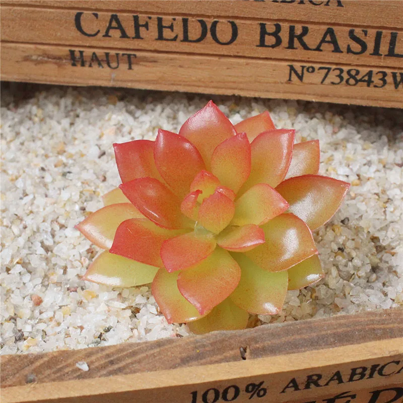 Orange Пластик моделирование искусственное суккулентное растение лотоса Echeveria цветок для художественного оформления ногтей, ручная работа - Цвет: Orange
