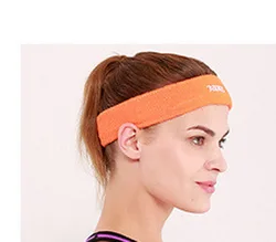 Breathable Cotton Elastic Hairband - Unisex Sports & Fitness Headband (Orange)