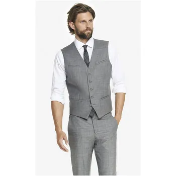 

Light Grey New Cheap Mens Waistcoat Formal Business Mens Vests Groomsmens Vest Wedding Prom Party Custom Made Casual Wear