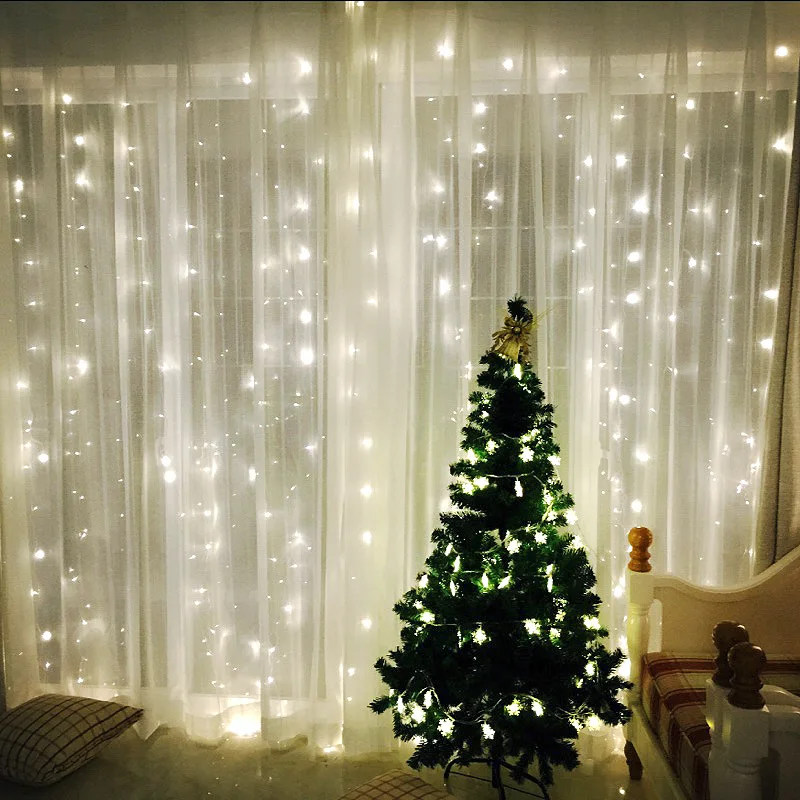 

LED lights flashing light curtain lamp 3*3 ice Spring Festival Christmas day new year stars decorative lamp lamp series