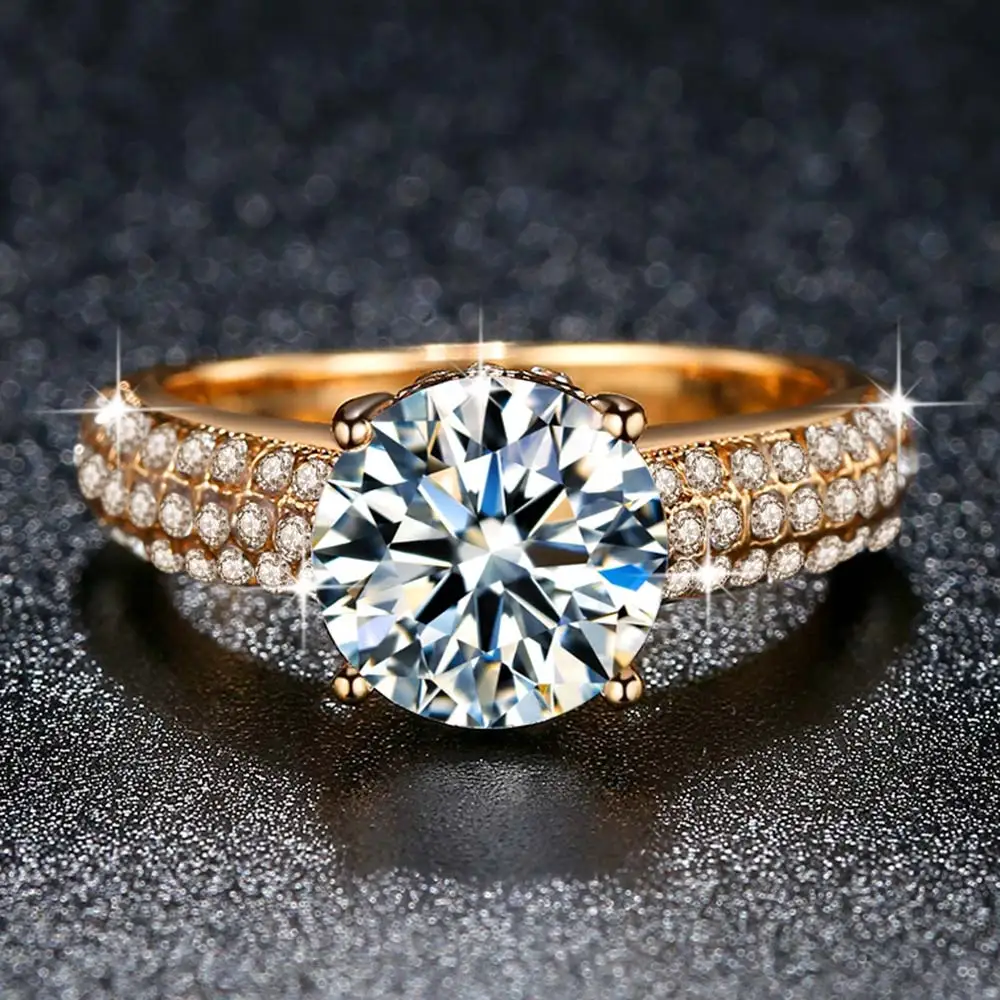 Beiver Новое поступление модные кольца с AAA цирконием для женщин Белое золото/желтое золото цвет свадебные украшения