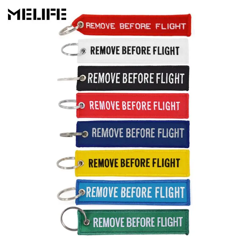 

MELIFE Climbing Accessories Remove Before Flight Tag Airworthy Red Embroidery Sport KeyChain for Aviation Tags OEM Key Chains