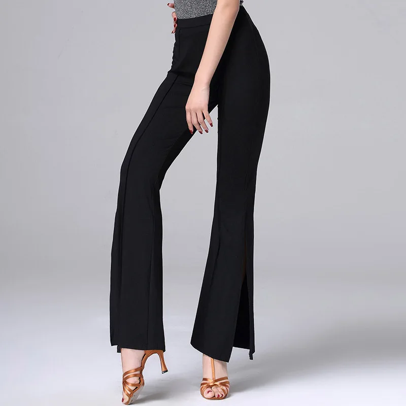 Латинские танцевальные брюки для дам ча черные брюки для женщин хорошего качества Квадратные латино индивидуальность хвостовые Бальные длинные брюки MD8308