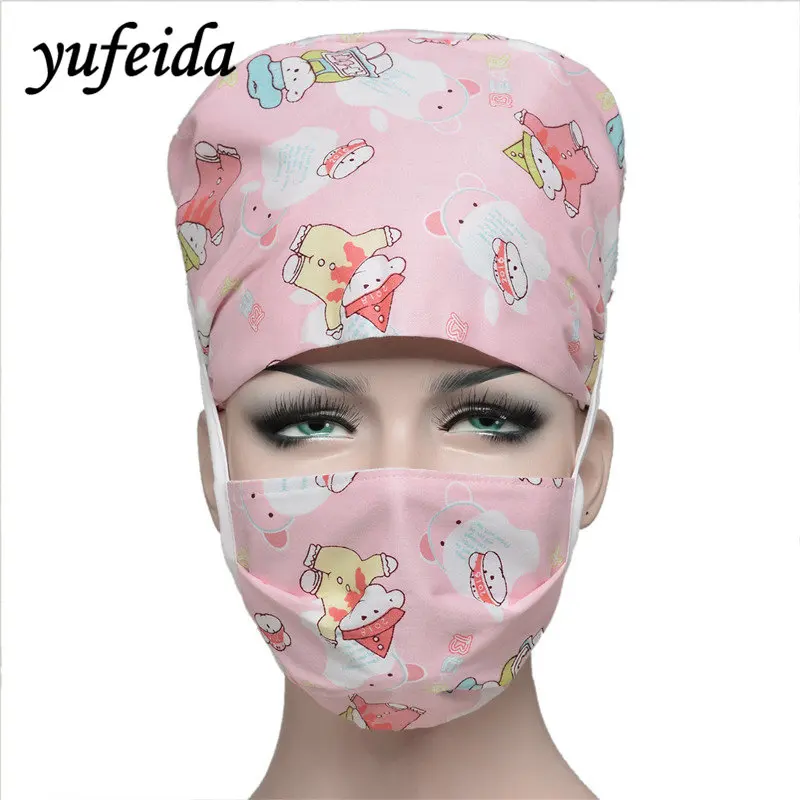 

Yufeida Women Men Scrub Cap Nurse Doctor Surgical Unisex Hospital Adjustable Medical Caps Scrub Lab Clinic Caps