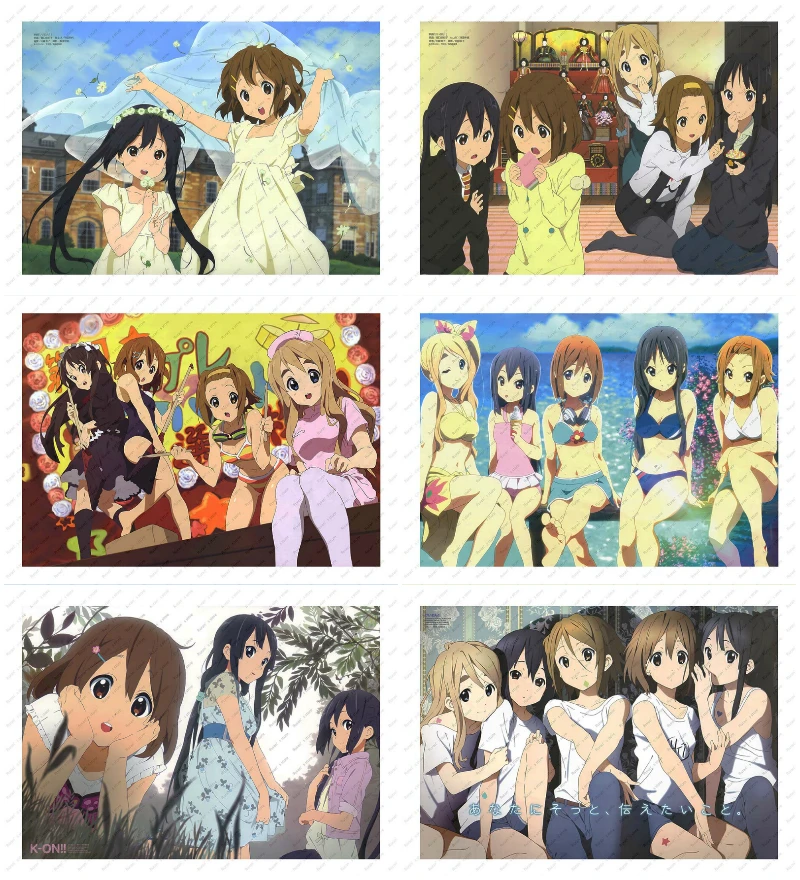 

K-ON White kraft poster wall sticker Japanese anime Poster Hirasawa Yui Akiyama Mio Tainaka Ritsu Nakano Azusa Part 2