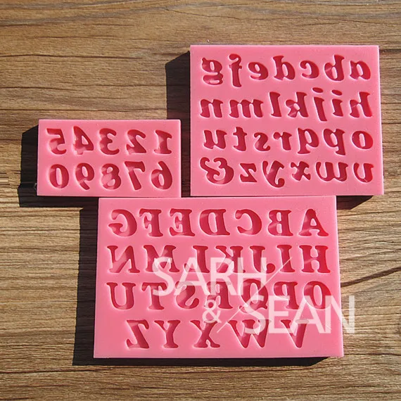 

M0209 small English letters & numbers fondant cake molds soap chocolate mould for the kitchen baking 3pc/set